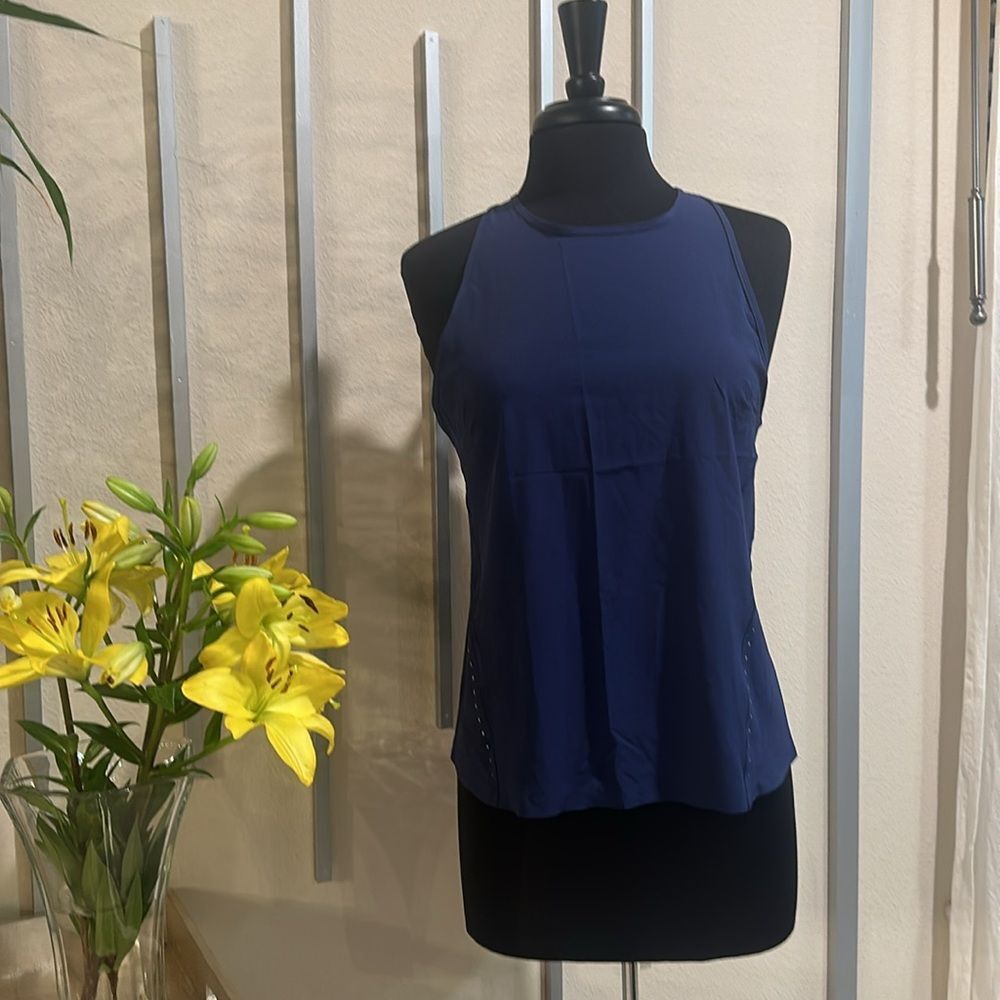 EUC LULULEMON LIGHTWEIGHT STRETCH RUN TANK NIGHT SEA BLUE SIZE 8